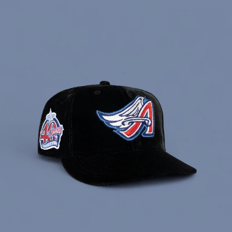 baseball hat charm -  Anaheim Angels All Black Velvet 40Th Anniversary