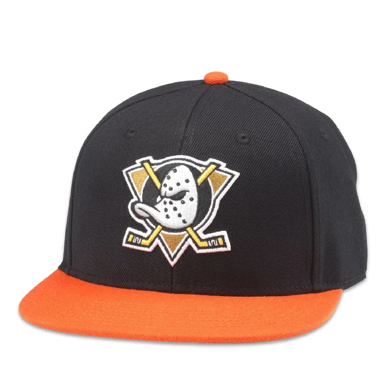 baseball hat legacy -  Anaheim Mighty Ducks Black & Orange Snap Back