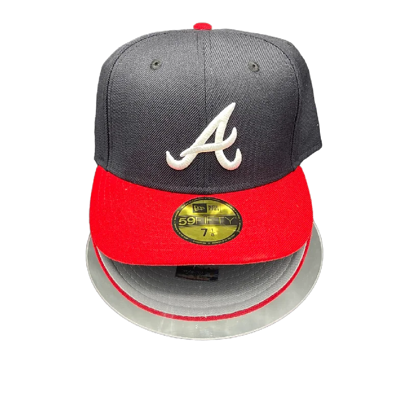 baseball hat step -  Atlanta Braves 2 Tone Navy And Red No Patch