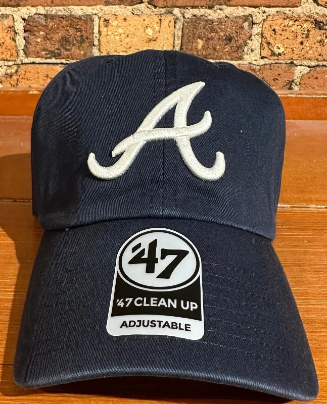 baseball hat friends -  Atlanta Braves Clean Up Hat - 47 Brand