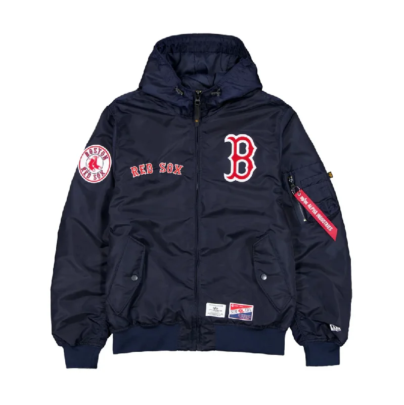 baseball hat tide -  Boston Red Sox Navy Bomber Jacket New Era X Alpha Industries