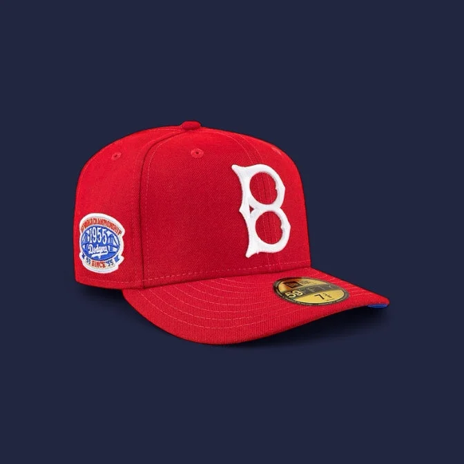 baseball hat win -  Brooklyn Dodgers All Red Blue UV 1955 World Series