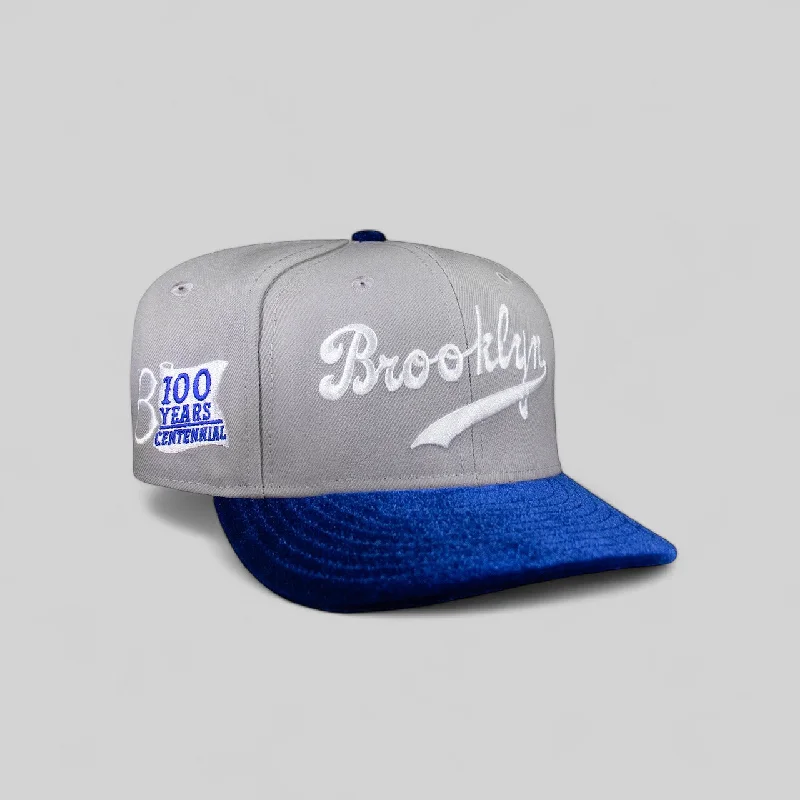 baseball hat step -  Brooklyn Dodgers Grey and Royal Velvet 100 Years