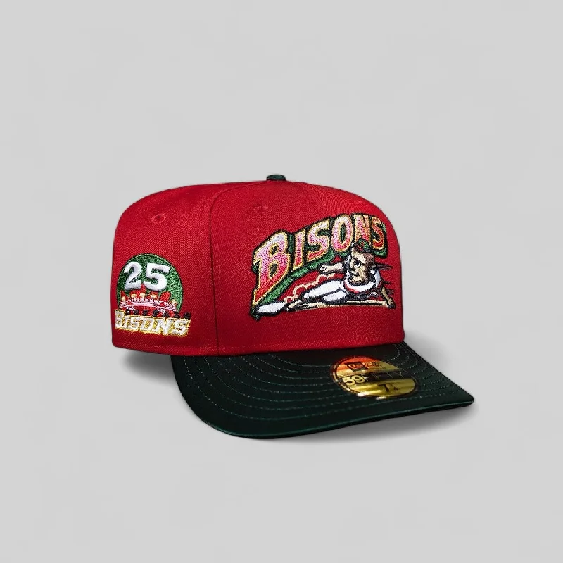 baseball hat fly -  Buffalo Bison Red and Green Satin 25 Years