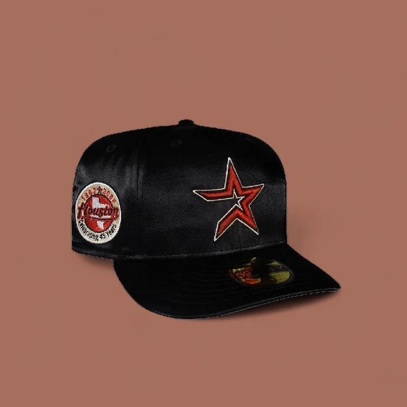 baseball hat you -  Houston Astros All Black Satin 45 Years