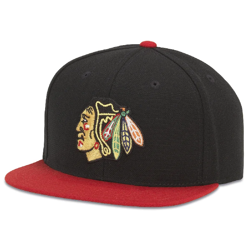 baseball hat rush -  Chicago Blackhawks Black and Red Snap Back