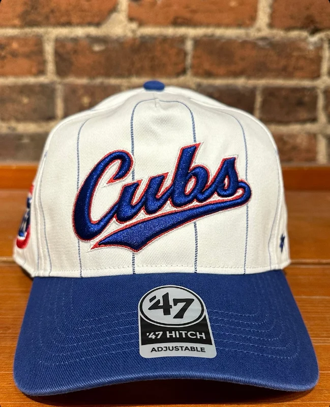 baseball hat sun -  Chicago Cubs Pinstripe Snapback Hat - 47 Brand