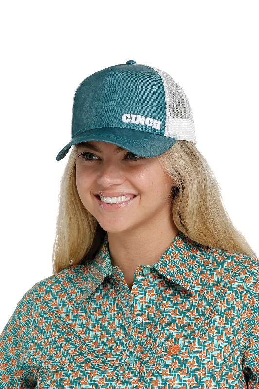 baseball hat flair -  Cinch Women's Teal Trucker Cap