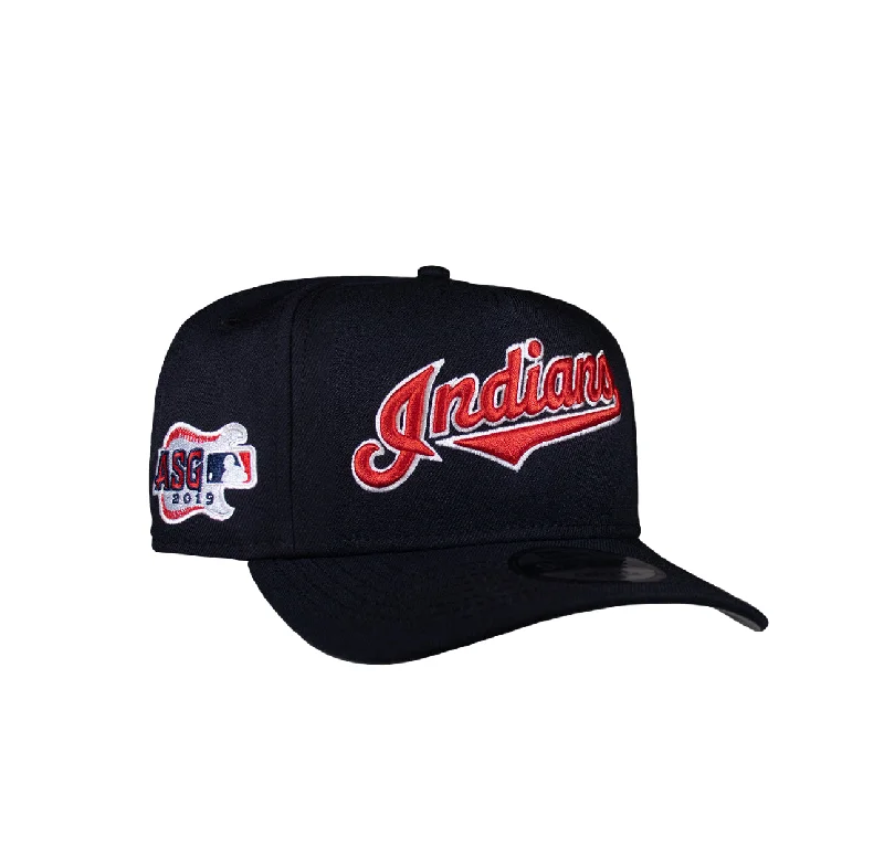 baseball hat form -  Cleveland Indians Navy Script 950 AFrame 19 ASG Snap Back