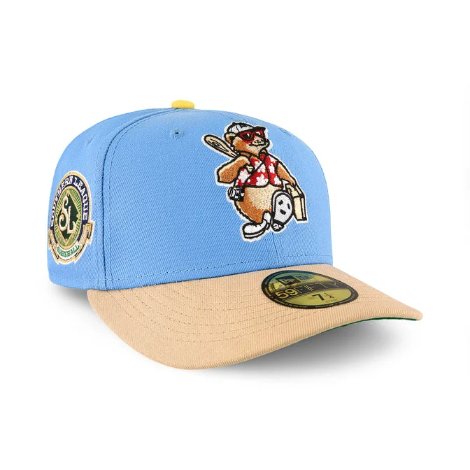 baseball hat soar -  Asheville Tourists Sky Blue & Camel Green uv