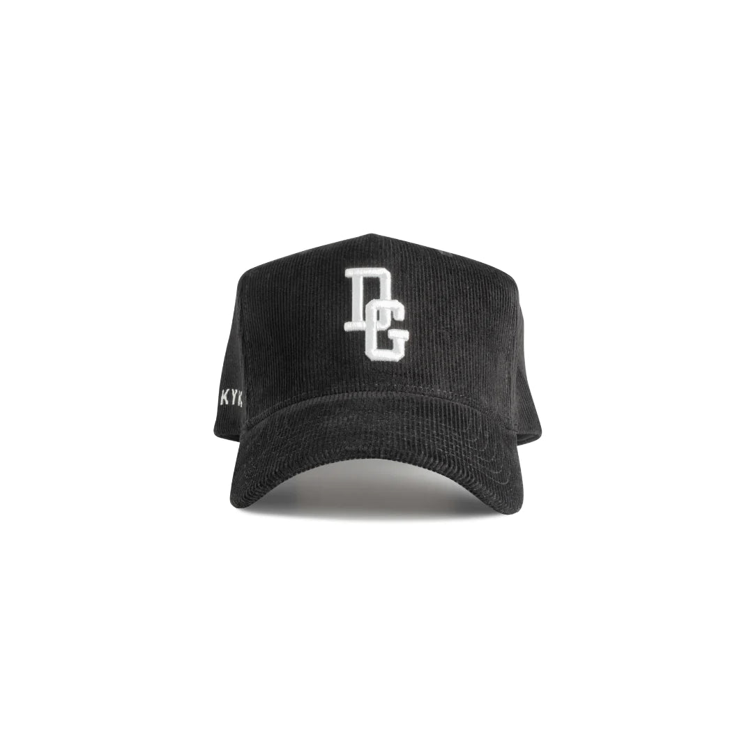 baseball hat look -  DadGang Black Corduroy DG Logo Snapback