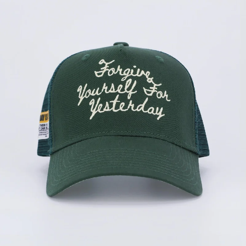 baseball hat win -  Evergreen Trucker Forgive Yourself For Yesterday