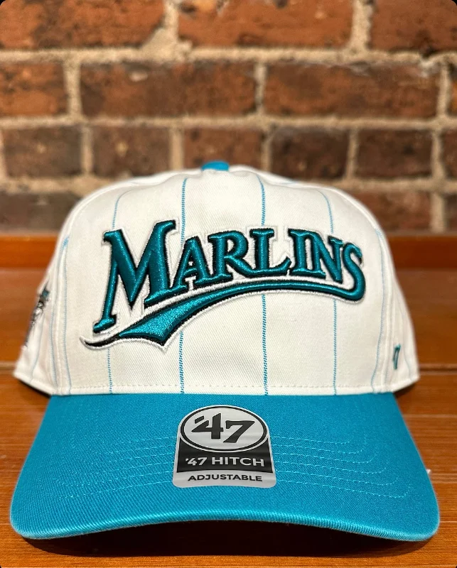 baseball hat fire -  Florida Marlins Pinstripe Snapback Hat - 47 Brand