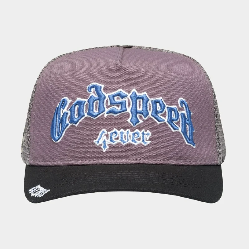 baseball hat tale -  GodSpeed Forever Trucker Hat (Grey/French Blue)