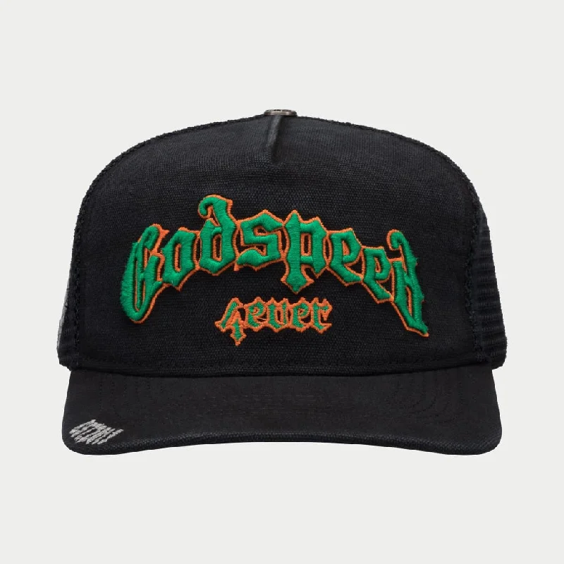 baseball hat sky -  GODSPEED FOREVER TRUCKER HAT (VINTAGE BLACK/GREEN/ORANGE)