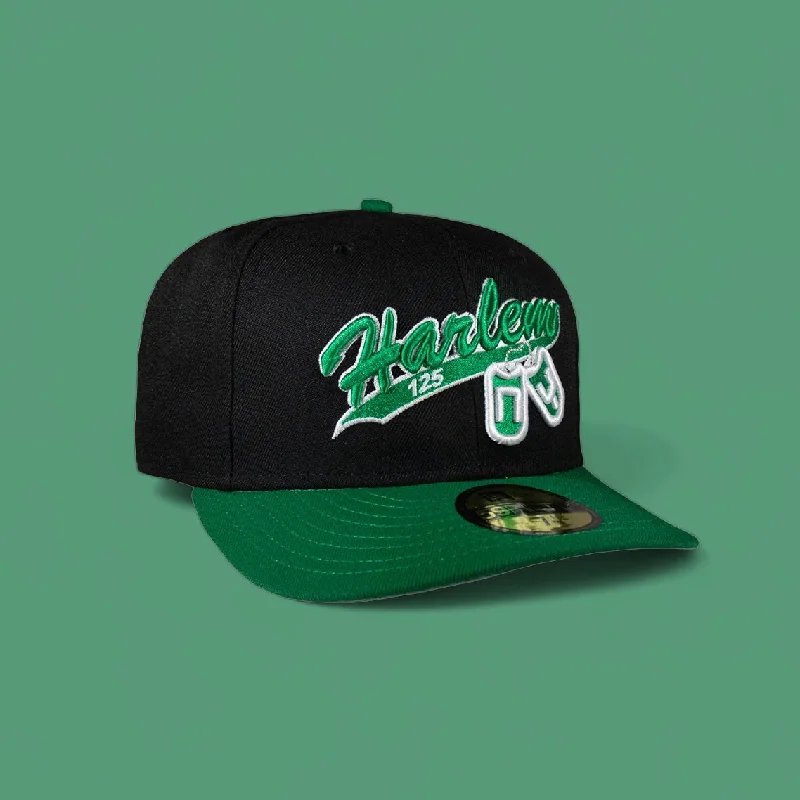 baseball hat climb -  Harlem New York Black and Green 5950 Fitteds