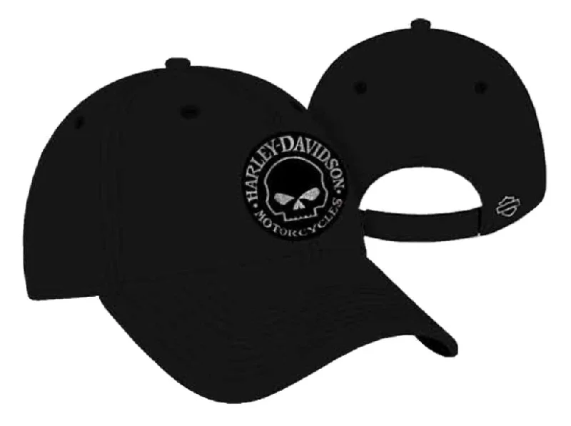 baseball hat push -  Harley-Davidson® Women's Glitter Willie G Skull Adjustable Baseball Cap BC119975