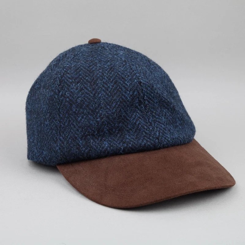 baseball hat love -  Harris Tweed Baseball Hat in navy herringbone