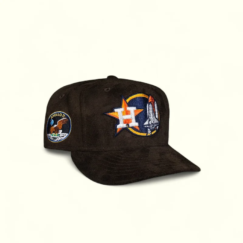 baseball hat me -  Houston Astros All Brown Suede Apollo 11