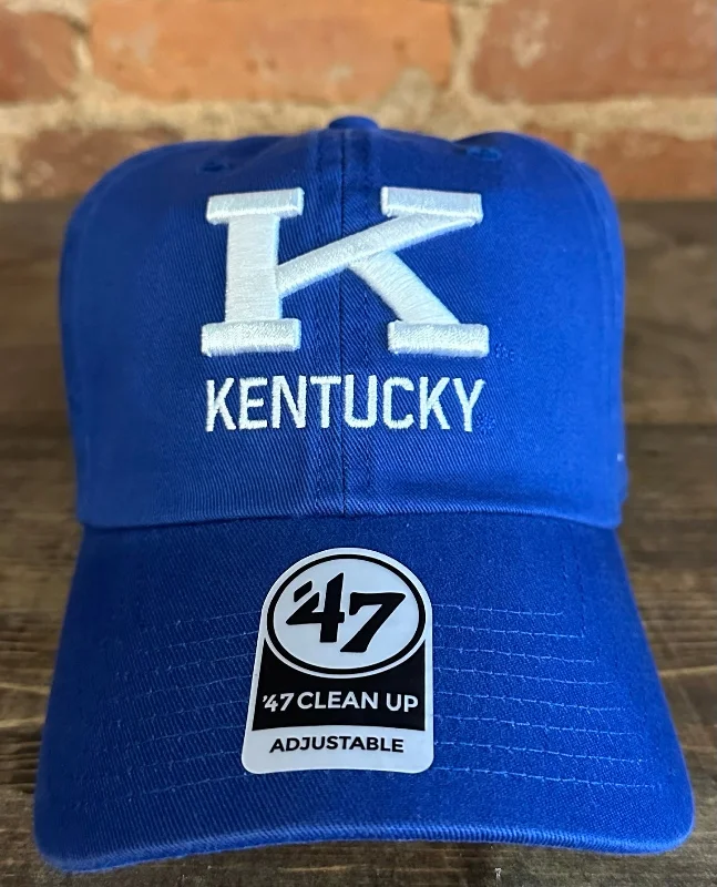 baseball hat rise -  Kentucky Wildcats Clean Up Hat - 47 Brand