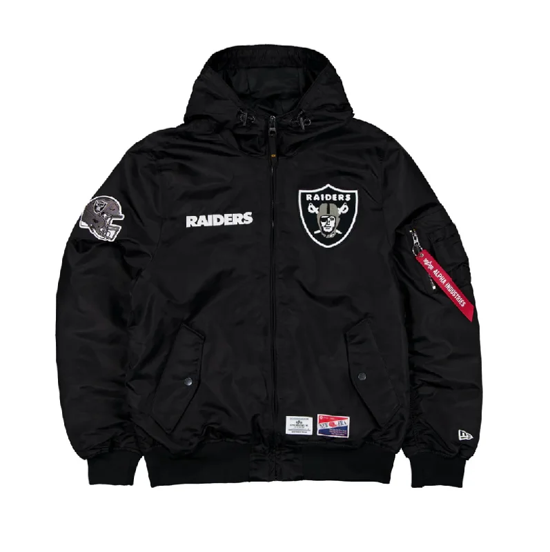 baseball hat spirit -  Las Vegas Raiders Black Bomber Jacket New Era X Alpha Industries