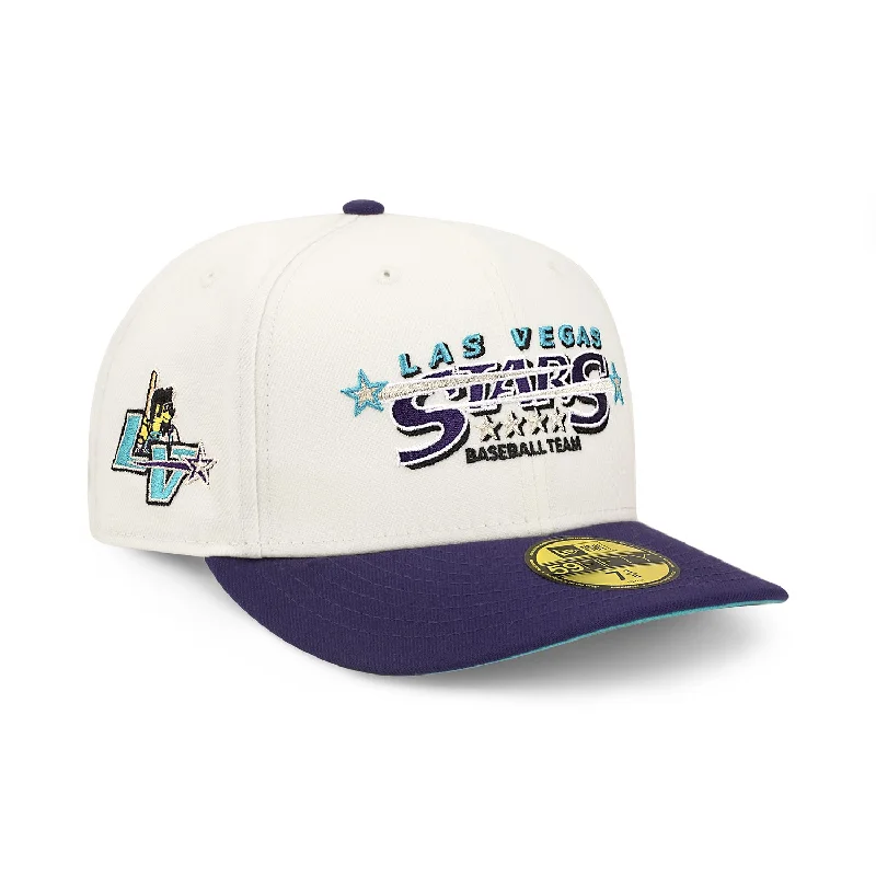 baseball hat shine -  Las Vegas Stars Chrome Creme White and Purple