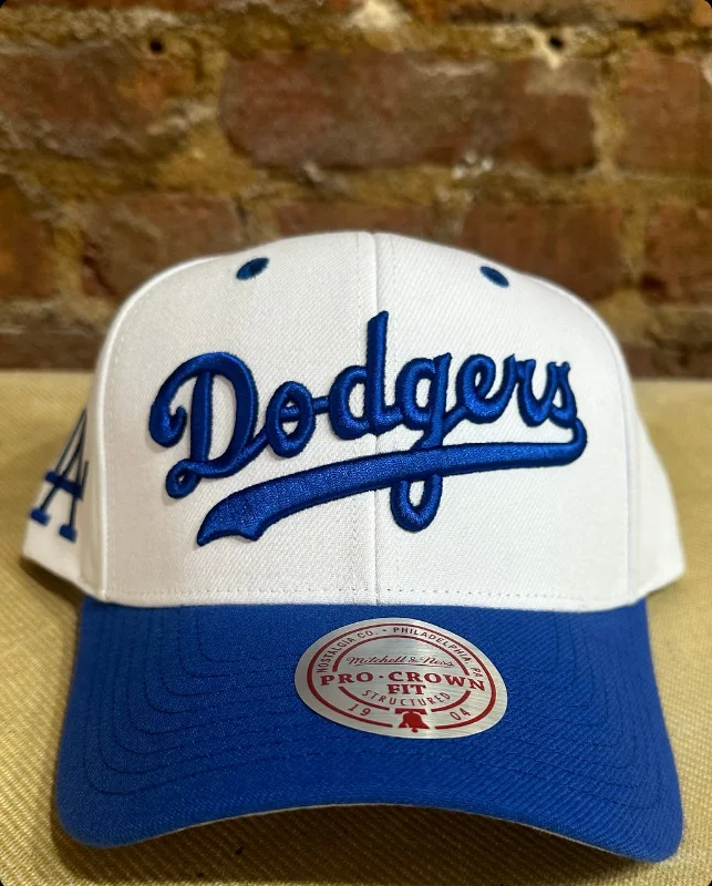 baseball hat road -  Los Angeles Dodgers Pro Crown Fit Snapback Hat - Mitchell & Ness