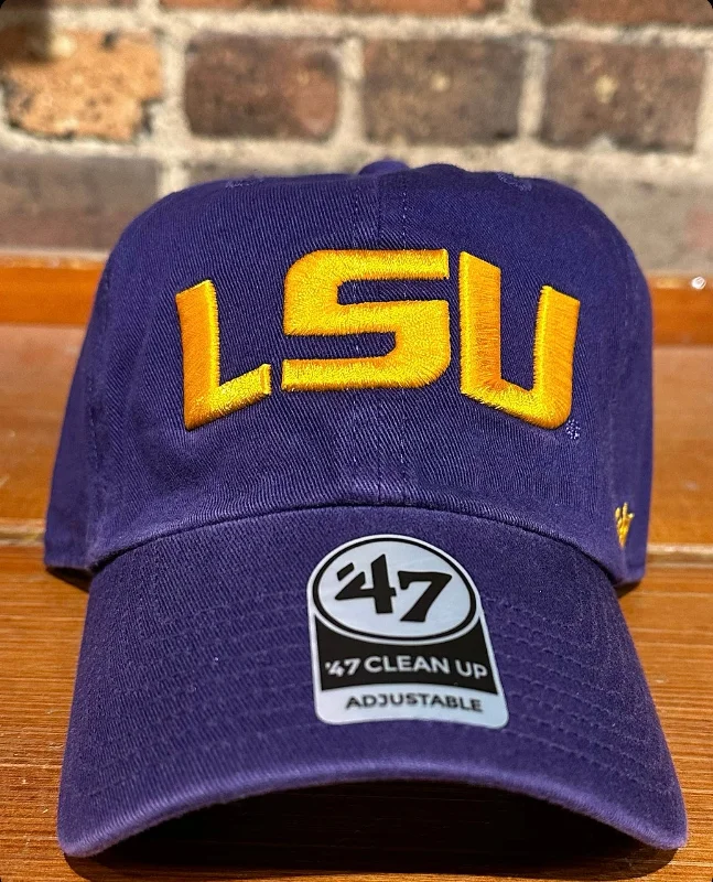 baseball hat family -  LSU Text Clean Up Hat - 47 Brand