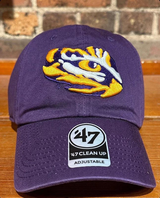 baseball hat clan -  LSU Tigers Logo Clean Up Hat - 47 Brand