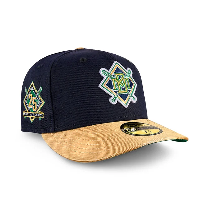 baseball hat glory -  Milwaukee Brewers Navy and Metallic Gold 25 Year Anniversary