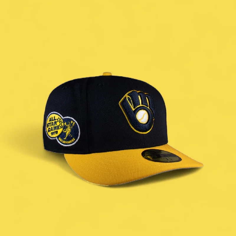 baseball hat us -  Milwaukee Brewers Navy and A-Gold Yellow 1975 All Star Game