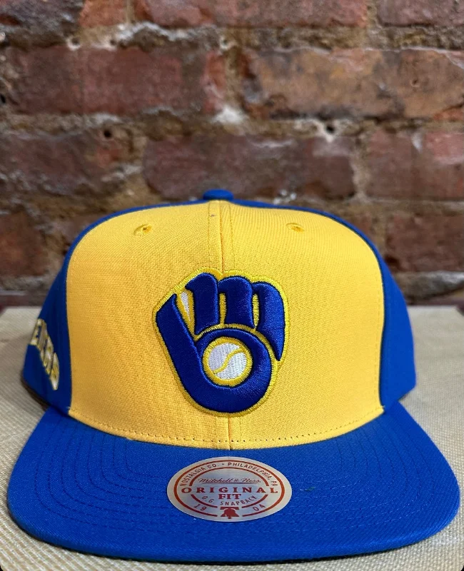 baseball hat soar -  Milwaukee Brewers Snapback Hat - Mitchell & Ness