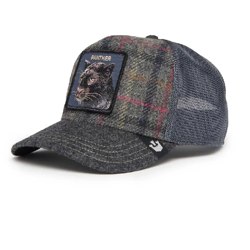 baseball hat everyone -  Moon Panther Plaid Trucker Hat