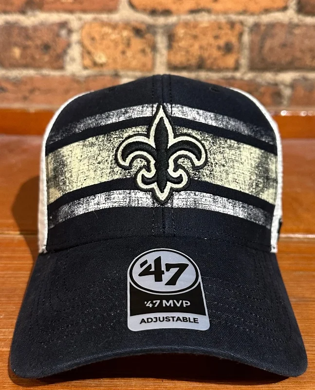 baseball hat lift -  New Orleans Saints Striped Hat - 47 Brand