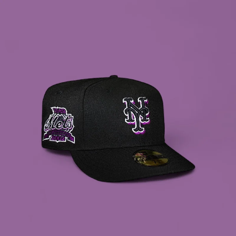 baseball hat grow -  New York Mets All Black City Connect " Purple Outline" 40Th