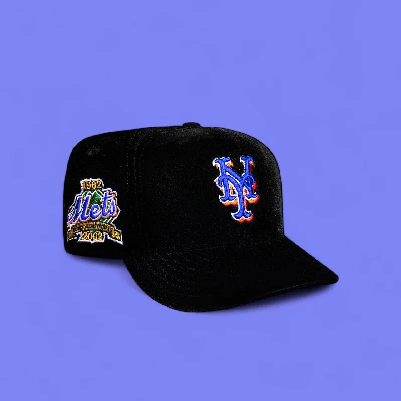 baseball hat reach -  New York Mets All Black Velvet 40Th Anniversary