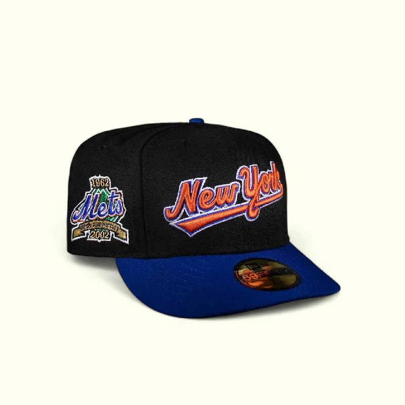 baseball hat exist -  New York Mets Black and Royal Blue Script Logo 1962 Anniversary