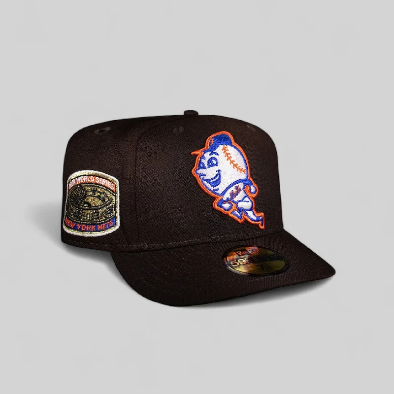 baseball hat bloom -  New York Mets "MR MET" All Dark Burnt Brown 1969