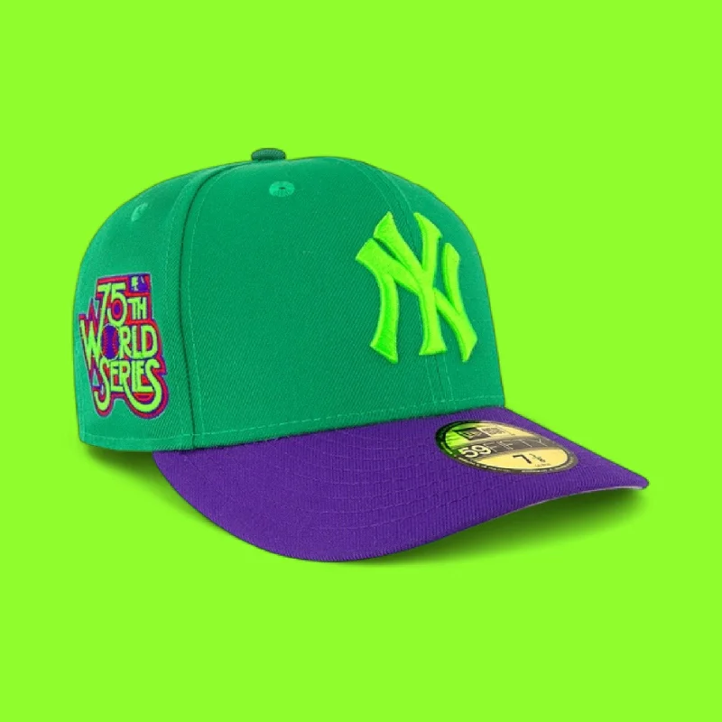 baseball hat fly -  New York Yankees Green and Purple 75th World Series