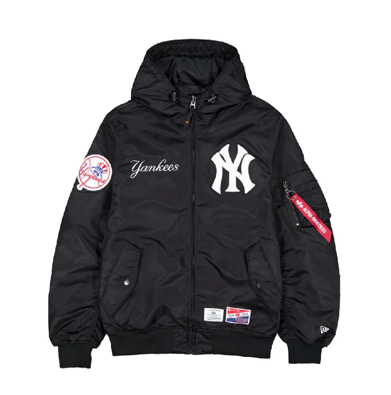 baseball hat clan -  New York Yankees Black Bomber Jacket New Era X Alpha Industries