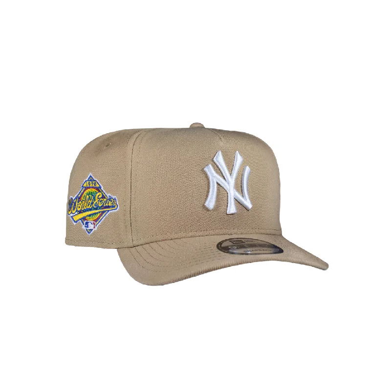 baseball hat curve -  New York Yankees Camel Tan 950 AFrame 96 WS Snap Back