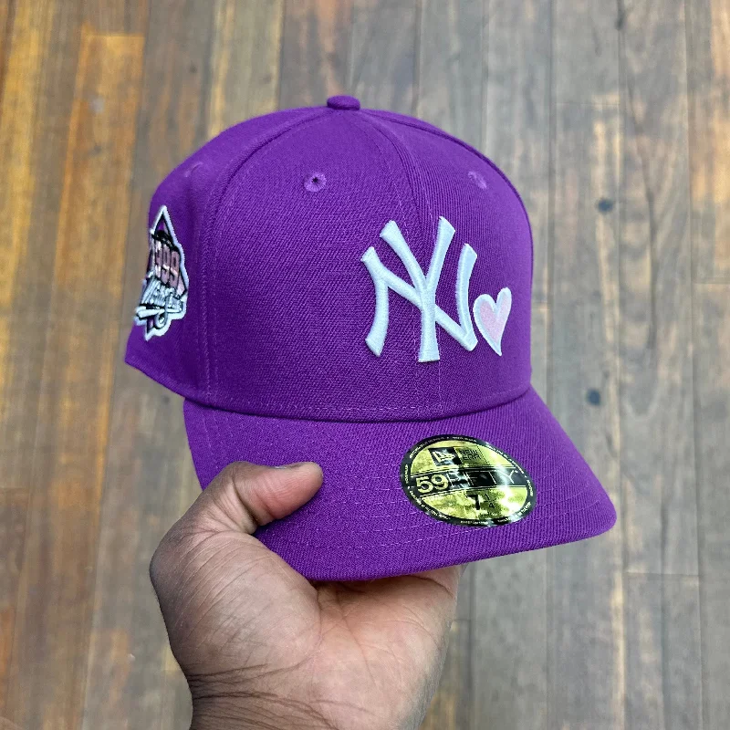 baseball hat win -  New York Yankees Grape w/ Pink Heart World Series