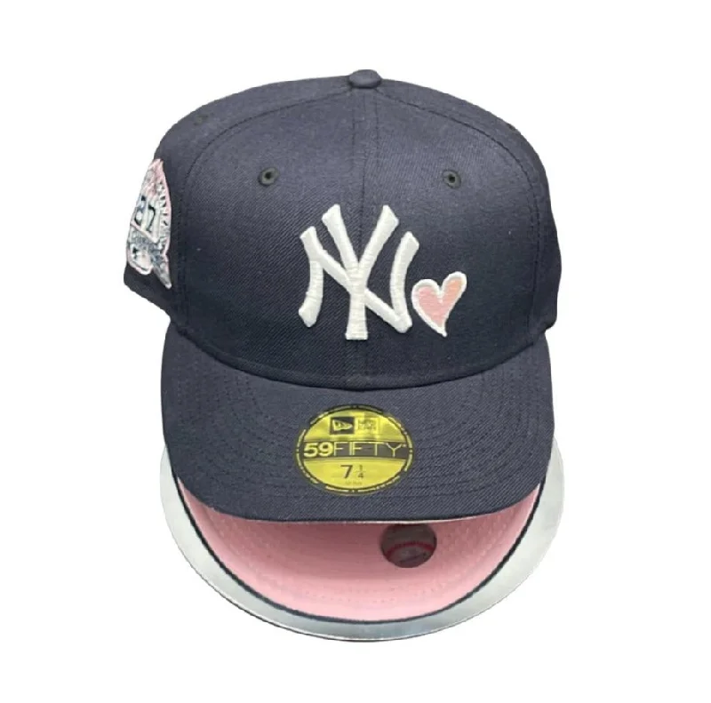 baseball hat know -  New York Yankees Navy Pink Heart 27X