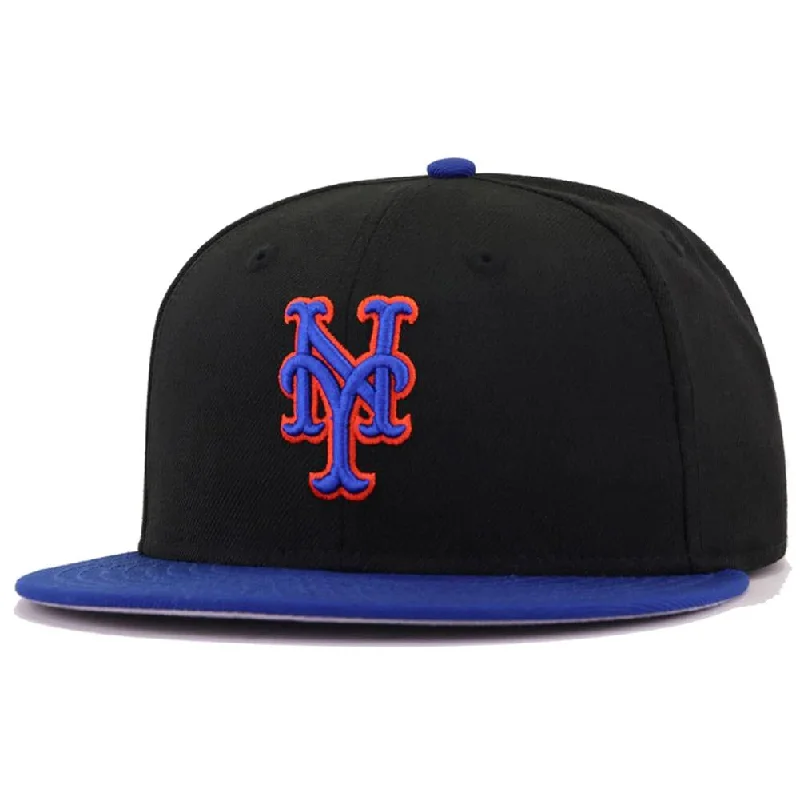 baseball hat way -  New York Mets Black & Royal w/ No Patch