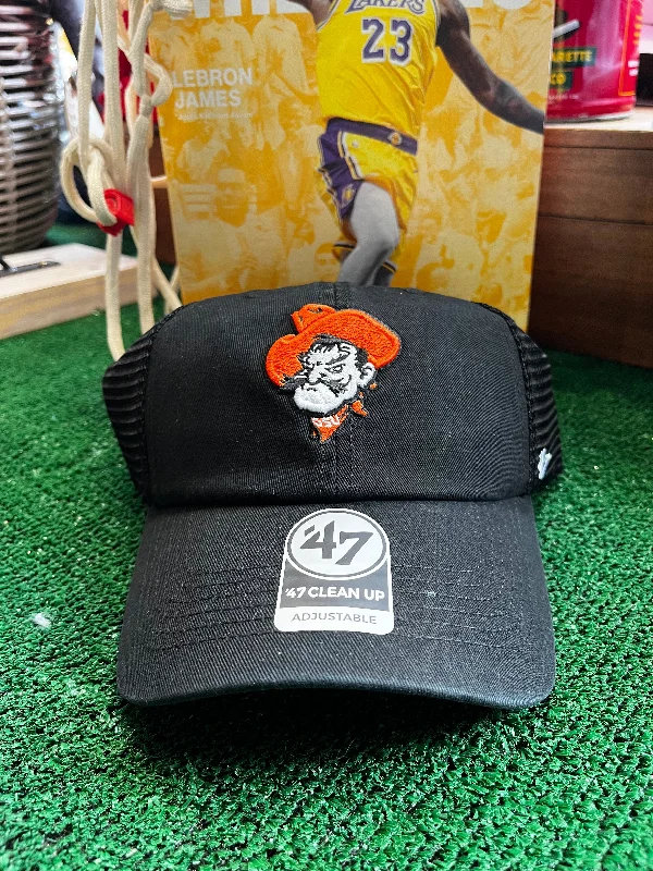 baseball hat twist -  Oklahoma State Cowboys Black Trawler Hat - 47 Brand