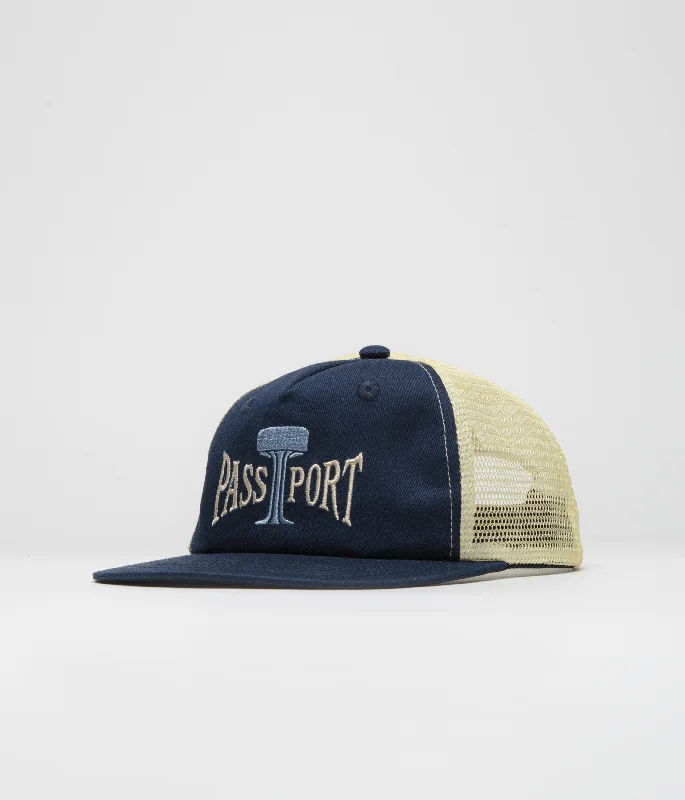 baseball hat lift -  Pass Port Towers Of Water Workers Trucker Cap - Navy / Cream