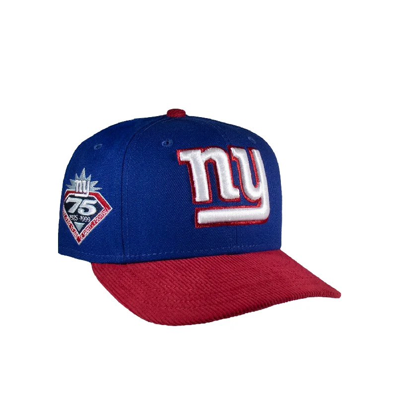 baseball hat dance -  New York Giants Royal Blue & Red Corduroy 75Th