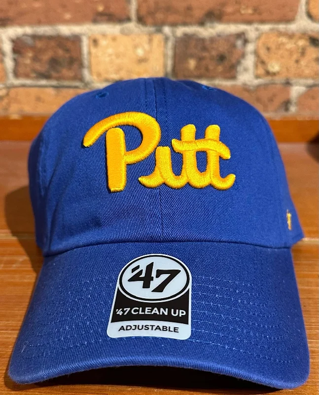 baseball hat glow -  Pittsburgh Panthers Clean Up Hat - 47 Brand (Royal)