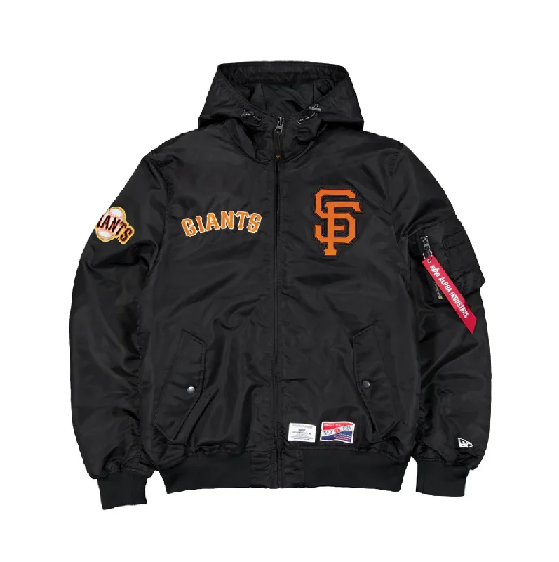 baseball hat rhythm -  San Fransisco Giants Black Bomber Jacket New Era X Alpha Industries