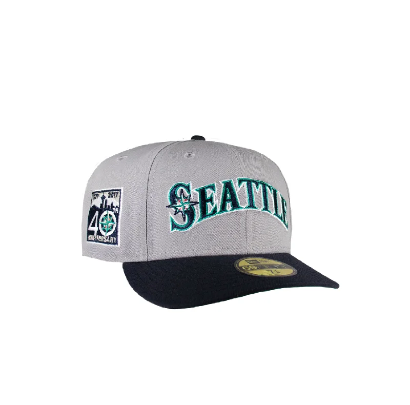 baseball hat see -  Seattle Mariners Grey & Navy Blue Font 40Th Anniversary